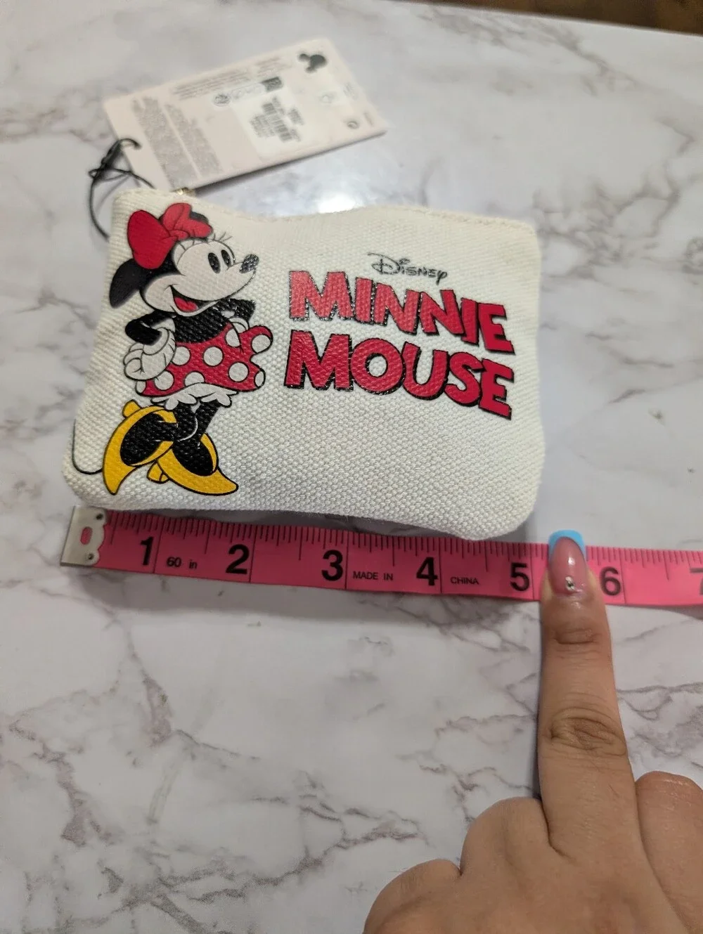 Disney Minnie Mouse Coin Purse - White with Pink & Yellow